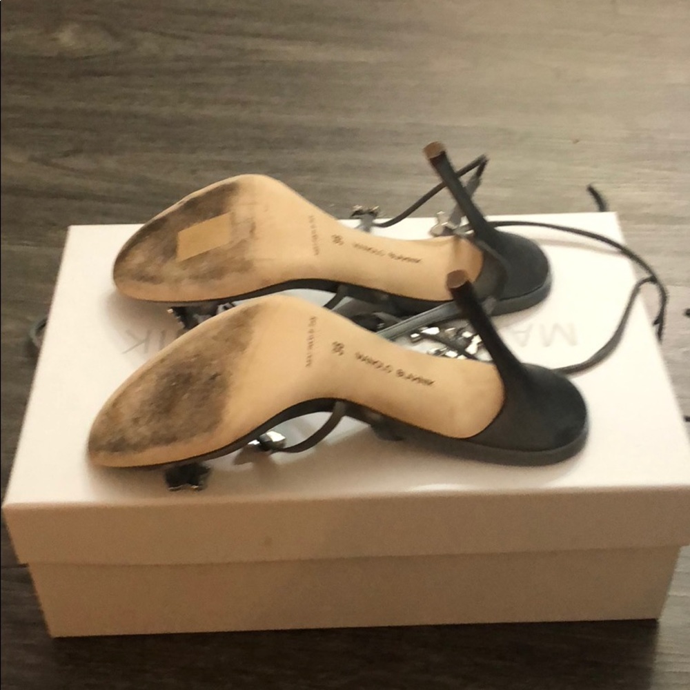 Auth. Crystal Lace Up Manolo Blahnik Osaka heels - Picture 3 of 3